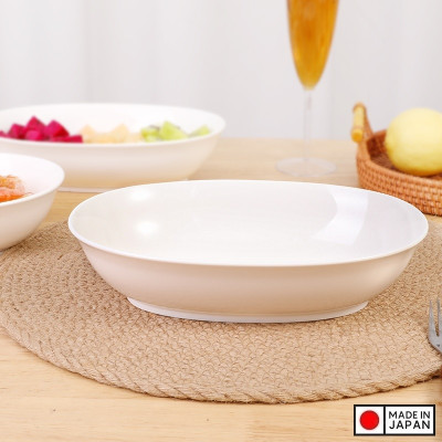 Đĩa bầu dục sâu lòng màu trắng 1.0L 