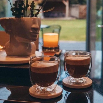 Set 6 cốc PODIUM 2 lớp cách nhiệt  Casava Italy 250ml Hàng chính hãng