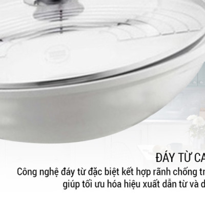 Chảo Berndes Wokpan Vain 32cm màu trắng 032139