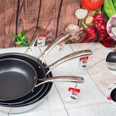 CHẢO INOX CAO CẤP 2 LỚP ĐÁY LIỀN TRI-MAX 20CM