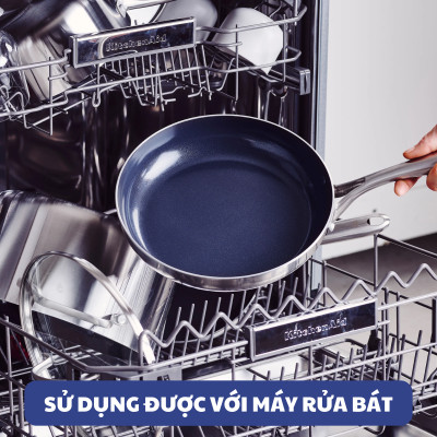 Bộ 6 món chảo chống dính phủ tinh thể kim cương cao cấp Blue Diamond 20, 3x28 cm