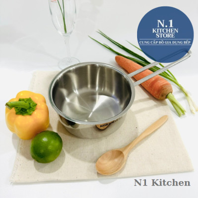 Nồi Quánh inox 18/10 Korkmaz Perla 1.6 lít có nắp - 16x8 cm - Hàng Chính Hãng