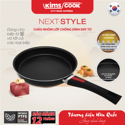 [GIÁ SỐC] Chảo Next Style Chống Dính Kims Cook NA120GT-BK-H - Đáy Từ - Hợp Kim Nhôm