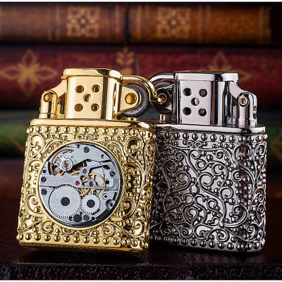 Vỏ Hột Quẹt Bật Lửa Xăng ZORRO Z506-638 Họa Tiết Hoa Văn Cỗ Máy Đẹp Độc Lạ - Dùng Xăng Bấc Đá