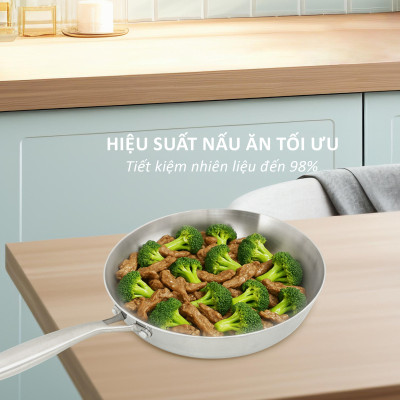Chảo Inox 316 đúc liền khối 3 lớp Kalpen Luxus, bảo hành 5 năm