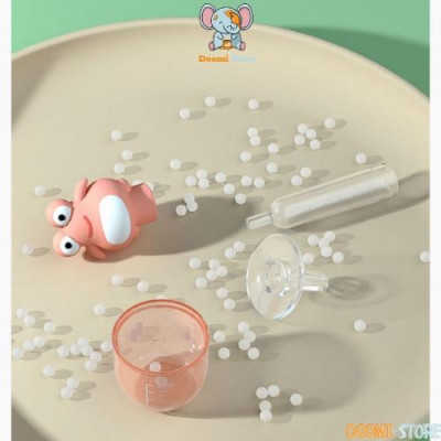 Dụng Cụ Hỗ Trợ Uống Thuoc Bón Thuoc Sữa Cho Bé Hình Con Ếch Siêu Đáng Yêu An Toàn và Tiện Lợi Kèm Hộp và Cọ