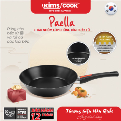 [CHỐNG DÍNH TỐT] Chảo Paella KimsCook PBO31 - Hợp Kim Nhôm Chống Dính - Dùng Cho Mọi Bếp - Hàng Chính Hãng