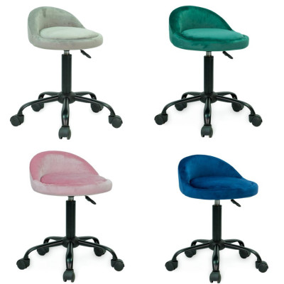 Ghế spa xoay nệm bọc vải nhung chân sắt sơn tĩnh điện đen Ghế ngồi cho kỹ thuật viên spa CB2258A-2F CAPTA Tp.HCM