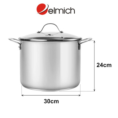 Nồi luộc gà 5 đáy Inox 304 Elmich EL-2525IN30 size 30cm cao 24cm dung tích 16L, bảo hành 24 tháng