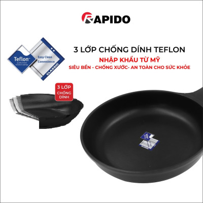 Chảo từ Rapido size 28 đáy chấm Teflon RP28-RDT chống dính, giữ nhiệt - Hàng chính hãng