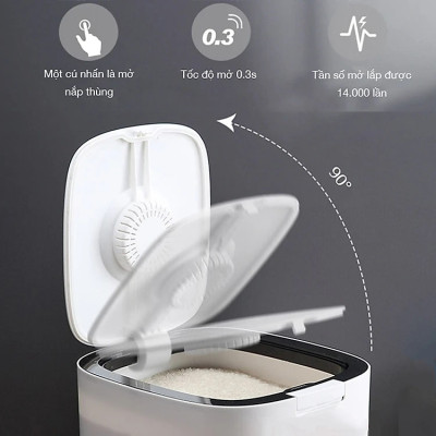 Thùng Đựng Gạo Cao Cấp MINI RICE BIN 5kg & 10kg - Thùng Đựng Gạo Nắp Đậy Thông Minh, Thiết Kế Hiện Đại & Đẹp Mắt, Chất Liệu ABS &PP An Toàn Chống Nước, Chống Ẩm Mốc, Mối Mọt - Hàng Nhập Khẩu