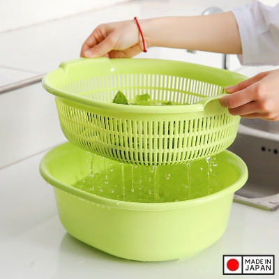 Rổ nhựa dáng oval thương hiệu Sanada Seiko 5.3L - Hàng nội địa Nhật Bản | Made in Japan