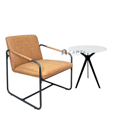 Ghế sofa đơn Nội thất CAPTA CS0929-P nệm bọc da PU chân sắt Ghế thư giãn đọc sách nhỏ gọn cho phòng khách, phòng ngủ -  Modern Armchair