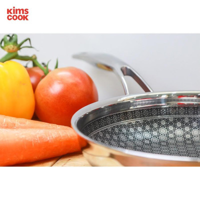Chảo đáy từ Blackcube KIMSCOOK Noonsong 3 lớp đúc liền inox 304 , chống dính 2 mặt siêu bền , cào không xước