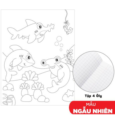 Tập Học Sinh Tô Màu Under Sea - Bìa Kiếng - 4 Ô Ly - 96 Trang 100gsm - The Sun (Mẫu Bìa Giao Ngẫu Nhiên)
