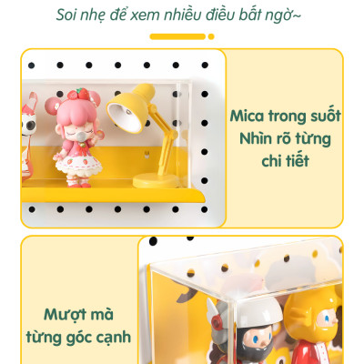 Khay đựng mica trong suốt, đặt mô hình, vật dụng, chống bụi