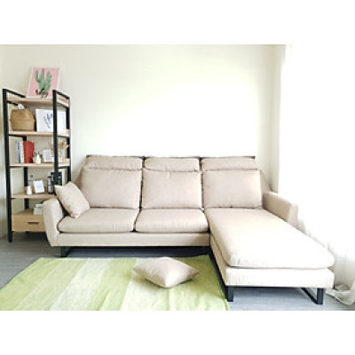 Sofa bed góc L Juno sofa màu xám, kem
