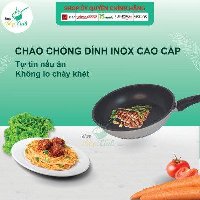 Chảo Chống Dính Bếp Từ 3 Đáy Fivestar Tặng 5 Muỗng (26cm)