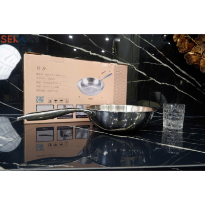 Chảo Inox Sâu Lòng Seka TriMax SK6050 Size 26 - 28cm - Hàng Chính Hãng