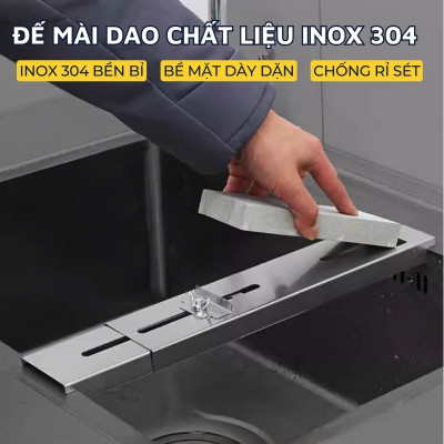 Đế kẹp đá mài dao DandiHome inox 304 gác bếp tiện lợi