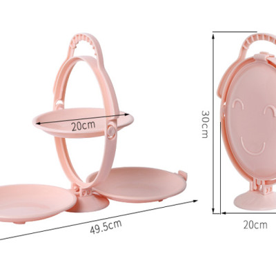 Khay Đĩa Mứt Gấp Gọn Để Bàn - Tích Hợp 3 đĩa Đựng Hoa Quả, Bánh Kẹo, Mứt Tết - Chất Liệu Nhựa ABS Cao Cấp  Chính Hãng MINIIN- Giao Màu Ngẫu Nhiên