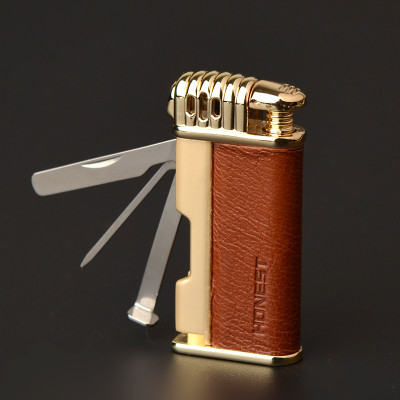 Vỏ Hột Quẹt Bật Lửa Kiêm Bộ Dụng Cụ Đa Năng Honest BCZ-381 Thiết Kế Đẹp Độc Lạ Lửa Cong - Dùng Gas Cao Cấp