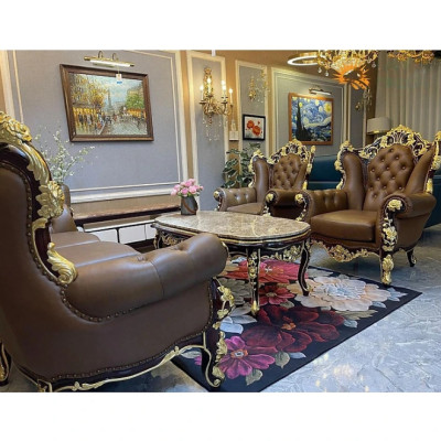 Combo ghế sofa băng da bò Italy Tundo màu nâu SFBCT18 2m2/1m2 hàng cao cấp chuẩn da bò nhập khẩu Ý