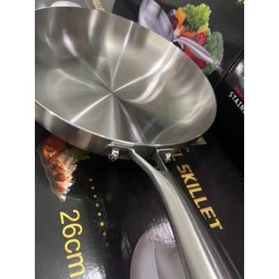 Chảo Inox 304 Cao Cấp Chống Dính Tự Nhiên, Đúc Liền Nguyên Khối, Dùng Cho Mọi Loại Bếp, Công Nghệ Đức - HÀNG CHÍNH HÃNG MINIIN