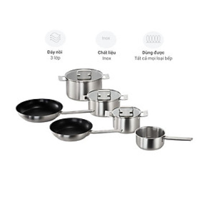 Bộ nồi inox Bosch HEZ9SE060 6 món hàng chính hãng