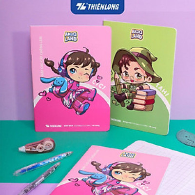 Tập học sinh chống lem 48 trang 4 ô ly vuông 2.5mm 120gsm Thiên Long NB-119/AK - Phiên bản Akooland - Mẫu ngẫu nhiên