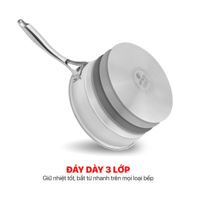 CHẢO INOX CHỐNG DÍNH ELMICH 3 ĐÁY MAX A 16CM