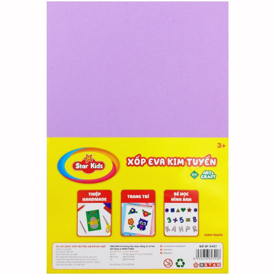 Bộ 5 Xốp Eva Kim Tuyến DYI Art & Craft - Star Kids K-921 (Sắc Độ Màu Giao Ngẫu Nhiên)