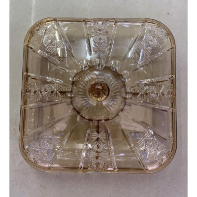 Khay đựng mứt tết  bằng nhựa trong Acrylic màu vàng