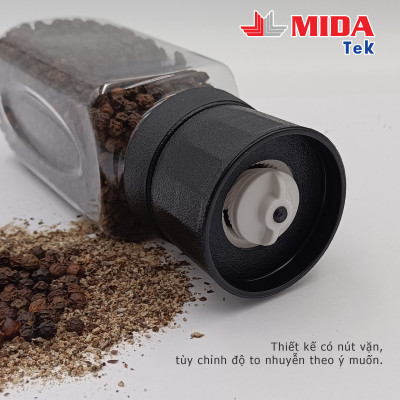Dụng cụ xay tiêu MIDATEK cối xay ceramic chai nhựa dung tích 260ML miệng hũ 45mm