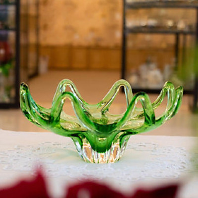 Khay Đĩa Nghệ Thuật Pha Lê Tiệp Khắc Bohemia Egermann 40cm Hàng Chính Hãng