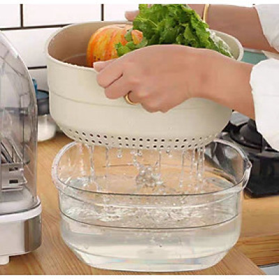  Bộ chậu rổ Nhật vuông đại Hokori MH2338-39- Màu ngẫu nhiên