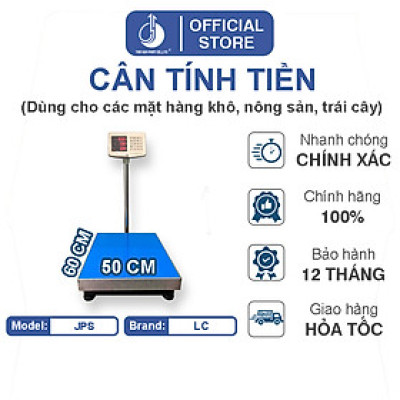 Cân Điện Tử Tính Tiền JPS - Mặt Bàn Cân 500x600MM - Đầu Chống Nước
