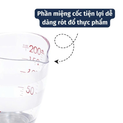 Cốc Đong YOKO INOCHI 200ml / 500ml – Ly Định Lượng Có Vạch Chia Rõ, Nhựa Nguyên Sinh An Toàn – Dùng Trong Nấu Ăn, Pha Chế