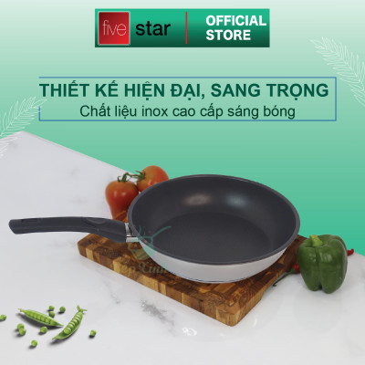 Bộ nồi xửng chảo chống dính cao cấp Fivestar 7 món 3 đáy từ , nắp kính ( tặng bộ sạn dừa 4 món )