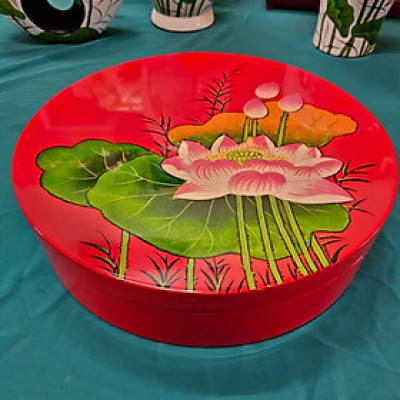 Hộp Mứt Sơn Mài Cao Cấp Thanh Bình Lê 5 ngăn size 30x7.5 cm đựng hạt, mứt, bánh kẹo ngày Tết, trang trí, làm quà tặng ý