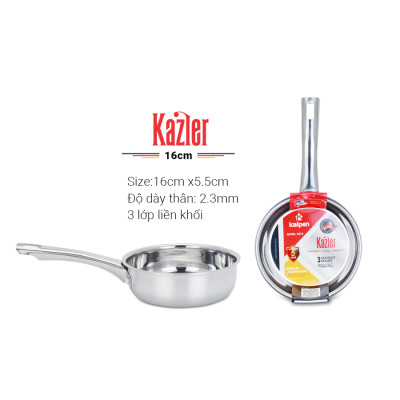 Chảo Inox 3 lớp đúc liền khối Kalpen Kazler 24cm đáy từ chuẩn Đức