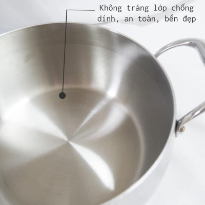 Nồi Táo Inox 5 Đáy Seka Size 22cm Nắp Kính Đáy Liền Dùng Được Mọi Loại Bếp- Hàng Chính Hãng