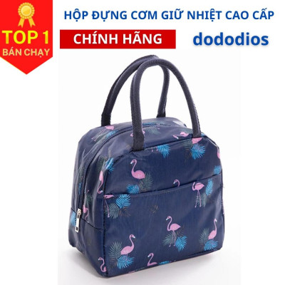 Túi đựng cơm giữ nhiệt DoDoDios đựng hộp cơm văn phòng size lớn đơn sắc khóa kéo, tay xách tiện dụng TDC02