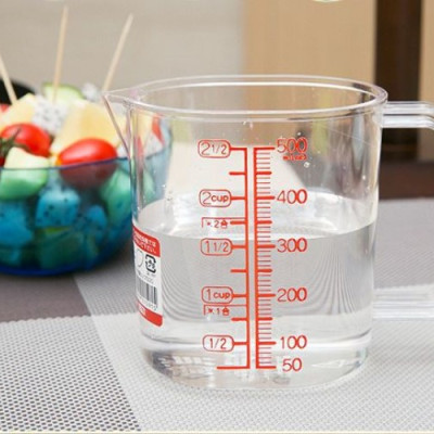 Combo ca đong đa năng có vạch chia 500ml + set 3 miếng mút rửa bát - made in Japan