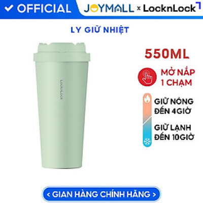 Ly giữ nhiệt LocknLock 550ml màu xanh mint độc quyền LHC3249MIT - Hàng chính hãng, mở nắp một chạm, chất liệu thép không gỉ miệng ly rộng - JoyMall