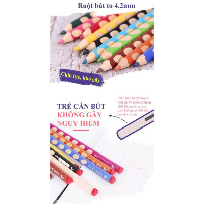 Bộ 6 cây bút chì màu STABILO EASYcolors, thuận tay trái (CLE33L/6) - Xanh dương (405)