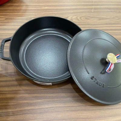 CHẢO GANG STAUB WOK PERFECT 30CM MÀU XÁM Hàng chính hãng