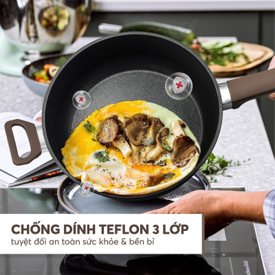 Chảo Chống Dính Siêu Bền Nhập Khẩu Elmich EL-8124 Size 24-28cm, Hàng Chính Hãng,Dùng Mọi Bếp-JoyMall