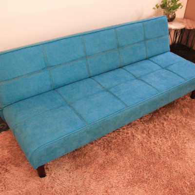 Sofa bed 3 trong 1 Juno sofa chân gỗ màu xanh ngọc
