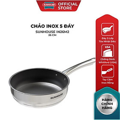 Chảo inox 5 đáy SUNHOUSE IN20-24-26M2